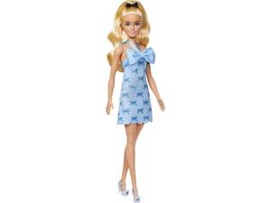 Mattel Barbie Fashionistas Doll 237 In Blue Bow Halter Dress, Blonde Ponytail With Bow Κούκλα FBR37 / HYT93