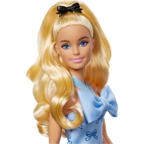 Mattel Barbie Fashionistas Doll 237 In Blue Bow Halter Dress, Blonde Ponytail With Bow Κούκλα FBR37 / HYT93