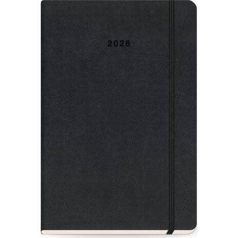 Ημερολόγιο ημερήσιο TWF 2026 Enviro 700 soft με λάστιχο 16,6x23,4cm Black Thunder
