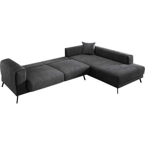 ΚΑΝΑΠΕΣ ΚΡΕΒΑΤΙ ΔΕΞΙΑ ΓΩΝΙΑ ZENORA HM3337.01R ΣΚΟΥΡΟ ΓΚΡΙ ΥΦΑΣΜΑ 303x214x80Υεκ