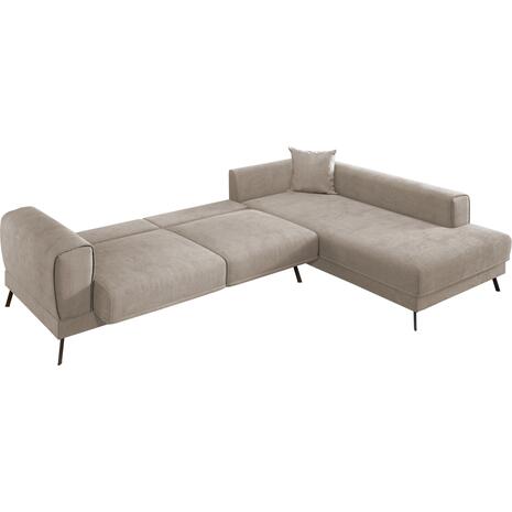 ΚΑΝΑΠΕΣ ΚΡΕΒΑΤΙ ΔΕΞΙΑ ΓΩΝΙΑ ZENORA HM3337.03R ΜΠΕΖ ΥΦΑΣΜΑ 303x214x80Υεκ