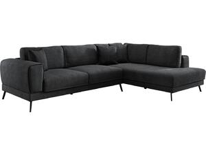 ΚΑΝΑΠΕΣ ΚΡΕΒΑΤΙ ΔΕΞΙΑ ΓΩΝΙΑ ZENORA HM3337.01R ΣΚΟΥΡΟ ΓΚΡΙ ΥΦΑΣΜΑ 303x214x80Υεκ