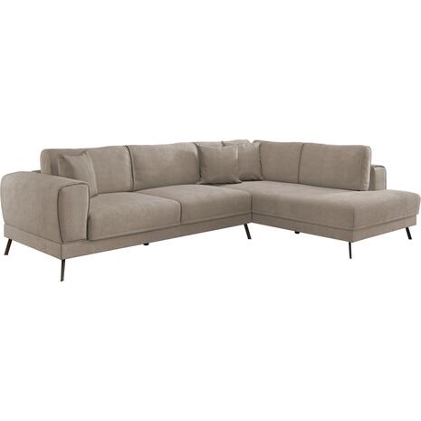 ΚΑΝΑΠΕΣ ΚΡΕΒΑΤΙ ΔΕΞΙΑ ΓΩΝΙΑ ZENORA HM3337.03R ΜΠΕΖ ΥΦΑΣΜΑ 303x214x80Υεκ