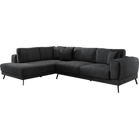 ΚΑΝΑΠΕΣ ΚΡΕΒΑΤΙ ΑΡΙΣΤΕΡΗ ΓΩΝΙΑ ZENORA HM3337.01L ΣΚΟΥΡΟ ΓΚΡΙ ΥΦΑΣΜΑ 303x214x80Υεκ