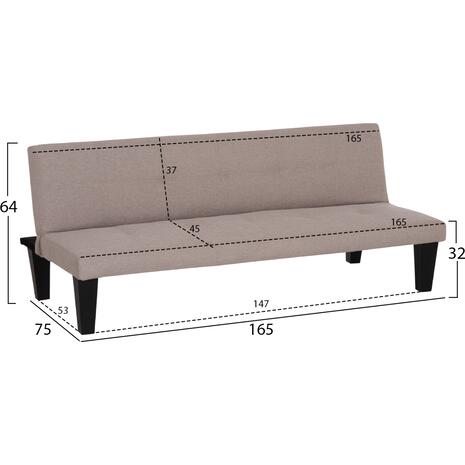 ΚΑΝΑΠΕΣ ΚΡΕΒΑΤΙ 3-ΘΕΣΙΟΣ KORO HM3304.04 ΜΠΕΖ PU ΔΕΡΜΑ 165x75x64Υεκ