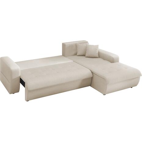 ΚΑΝΑΠΕΣ ΚΡΕΒΑΤΙ ΔΕΞΙΑ ΓΩΝΙΑ KANSO HM3338.03R ΜΠΕΖ ΥΦΑΣΜΑ 244x188x80Υεκ