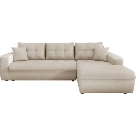 ΚΑΝΑΠΕΣ ΚΡΕΒΑΤΙ ΔΕΞΙΑ ΓΩΝΙΑ KANSO HM3338.03R ΜΠΕΖ ΥΦΑΣΜΑ 244x188x80Υεκ