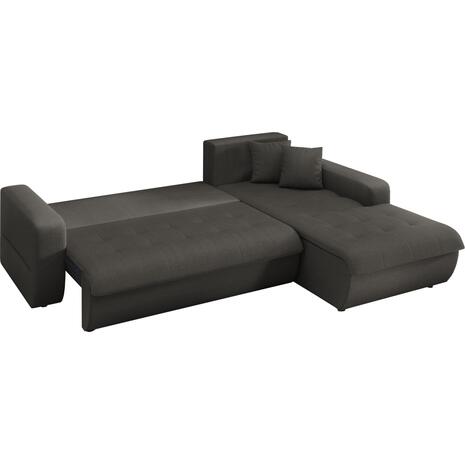 ΚΑΝΑΠΕΣ ΚΡΕΒΑΤΙ ΔΕΞΙΑ ΓΩΝΙΑ KANSO HM3338.01R ΓΚΡΙ ΥΦΑΣΜΑ 244x188x80Υεκ