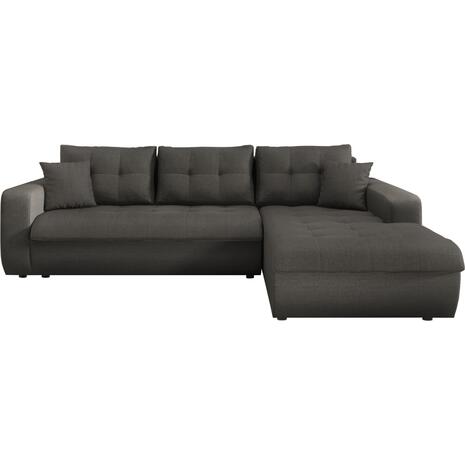 ΚΑΝΑΠΕΣ ΚΡΕΒΑΤΙ ΔΕΞΙΑ ΓΩΝΙΑ KANSO HM3338.01R ΓΚΡΙ ΥΦΑΣΜΑ 244x188x80Υεκ