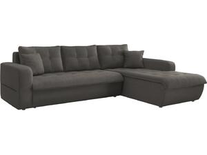 ΚΑΝΑΠΕΣ ΚΡΕΒΑΤΙ ΔΕΞΙΑ ΓΩΝΙΑ KANSO HM3338.01R ΓΚΡΙ ΥΦΑΣΜΑ 244x188x80Υεκ