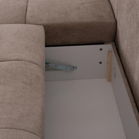 ΚΑΝΑΠΕΣ ΚΡΕΒΑΤΙ ΑΡΙΣΤΕΡΗ ΓΩΝΙΑ COMFYRA HM3336.03L ΜΠΕΖ ΥΦΑΣΜΑ 268x180x83Υεκ