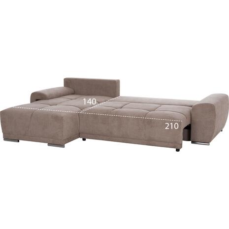 ΚΑΝΑΠΕΣ ΚΡΕΒΑΤΙ ΑΡΙΣΤΕΡΗ ΓΩΝΙΑ COMFYRA HM3336.03L ΜΠΕΖ ΥΦΑΣΜΑ 268x180x83Υεκ