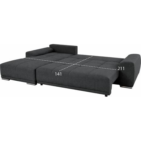 ΚΑΝΑΠΕΣ ΚΡΕΒΑΤΙ ΑΡΙΣΤΕΡΗ ΓΩΝΙΑ COMFYRA HM3336.01L ΓΚΡΙ ΥΦΑΣΜΑ 270x181x75Υεκ