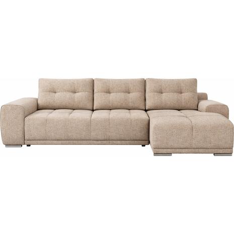 ΚΑΝΑΠΕΣ ΚΡΕΒΑΤΙ ΔΕΞΙΑ ΓΩΝΙΑ COMFYRA HM3336.03R ΜΠΕΖ ΥΦΑΣΜΑ 270x181x75Υεκ