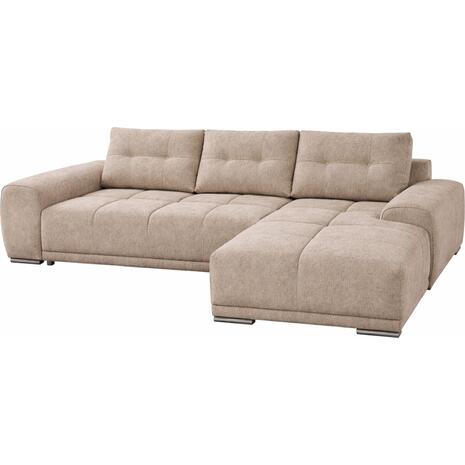 ΚΑΝΑΠΕΣ ΚΡΕΒΑΤΙ ΔΕΞΙΑ ΓΩΝΙΑ COMFYRA HM3336.03R ΜΠΕΖ ΥΦΑΣΜΑ 270x181x75Υεκ