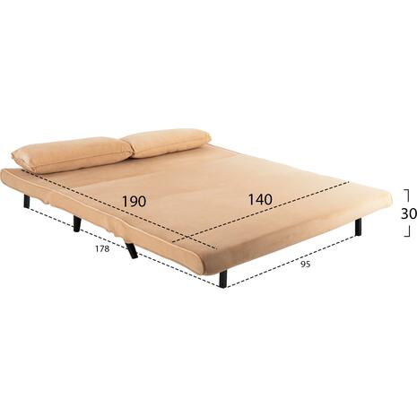 ΚΑΝΑΠΕΣ ΚΡΕΒΑΤΙ 2 ΑΤΟΜΩΝ ASMA HM3077.17 ΜΕ ΒΕΛΟΥΔΟ ΜΠΕΖ 140x80x77Yεκ.