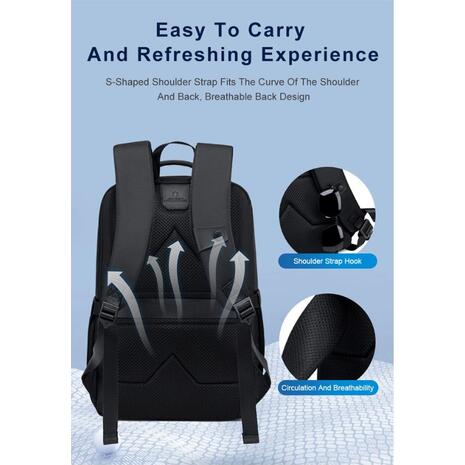 Τσάντα πλάτης Arctic Hunter B00670 με θήκη laptop 15.6", 15L, γκρι