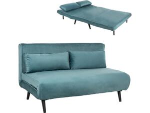 ΚΑΝΑΠΕΣ ΚΡΕΒΑΤΙ 2 ΑΤΟΜΩΝ ASMA HM3077.15 ΒΕΛΟΥΔΟ ΜΕΝΤΑ 140x80x77Yεκ.