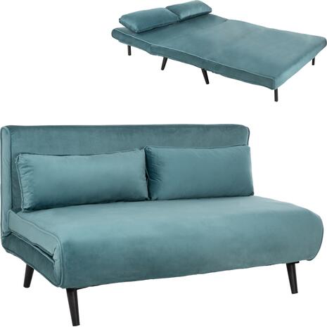 ΚΑΝΑΠΕΣ ΚΡΕΒΑΤΙ 2 ΑΤΟΜΩΝ ASMA HM3077.15 ΒΕΛΟΥΔΟ ΜΕΝΤΑ 140x80x77Yεκ.