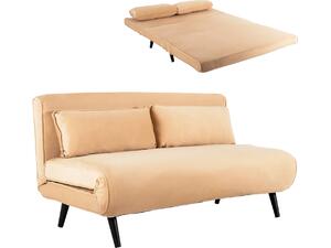 ΚΑΝΑΠΕΣ ΚΡΕΒΑΤΙ 2 ΑΤΟΜΩΝ ASMA HM3077.17 ΜΕ ΒΕΛΟΥΔΟ ΜΠΕΖ 140x80x77Yεκ.