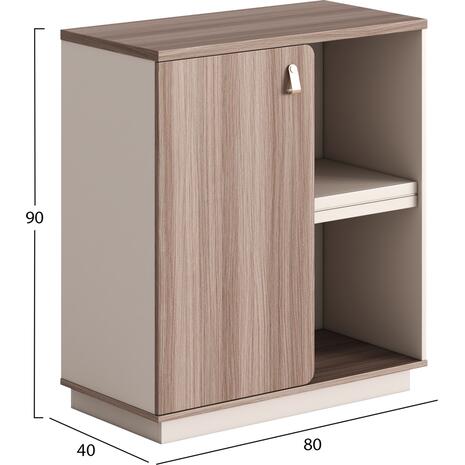 ΝΤΟΥΛΑΠΙ/ΒΙΒΛΙΟΘΗΚΗ ΣΕΙΡΑ SUPERON HM2143 ΜΕΛΑΜΙΝΗ ΜΠΕΖ & ΦΥΣΙΚΟ 80x40x90Υεκ.