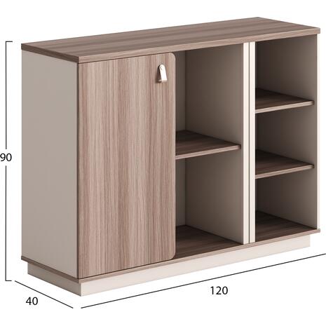 ΝΤΟΥΛΑΠΙ/ΒΙΒΛΙΟΘΗΚΗ ΣΕΙΡΑ SUPERON HM2142 ΜΕΛΑΜΙΝΗ ΜΠΕΖ & ΦΥΣΙΚΟ 120x40x90Υεκ.