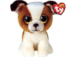 Χνουδωτό Beanie Boos Hugo Σκυλάκι Καφέ Και Λευκό 15εκ