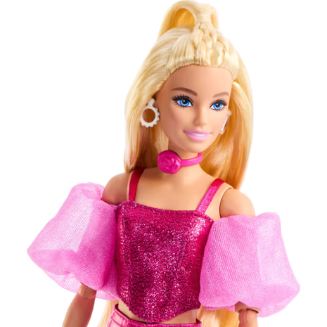 Κούκλα Barbie Deluxe Style Με Λαμπερή Ροζ Εμφάνιση, Κορσέ Και Αξεσουάρ, Ξανθά Μαλλιά (JFP40)