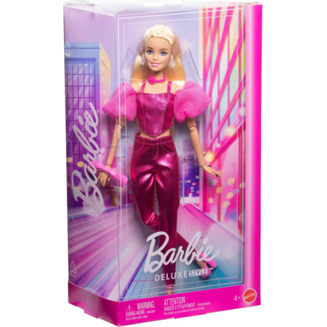 Κούκλα Barbie Deluxe Style Με Λαμπερή Ροζ Εμφάνιση, Κορσέ Και Αξεσουάρ, Ξανθά Μαλλιά (JFP40)
