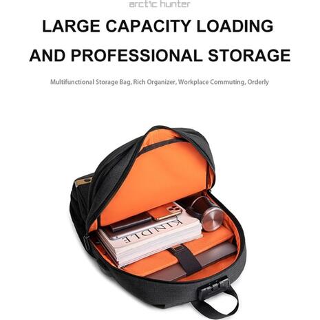 Τσάντα πλάτης Golden Wolf GB00375 με θήκη laptop 15.6", 19L, USB, μαύρη