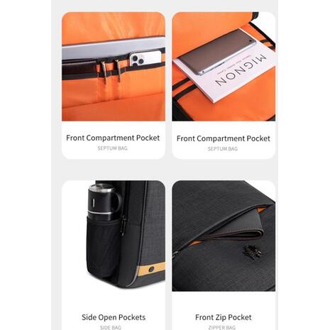 Τσάντα πλάτης Golden Wolf GB00375 με θήκη laptop 15.6", 19L, USB, μαύρη