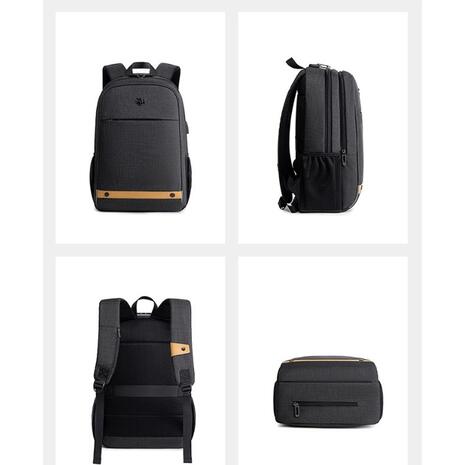 Τσάντα πλάτης Golden Wolf GB00375 με θήκη laptop 15.6", 19L, USB, μαύρη