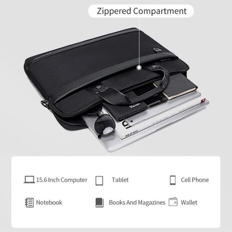 Τσάντα ώμου Arctic Hunter GW00022 για laptop 15.6", 8L, μαύρη