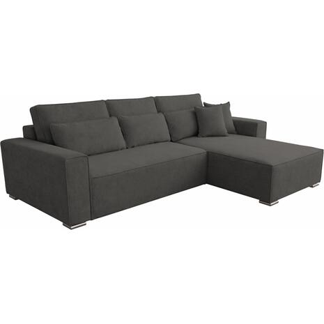 ΚΑΝΑΠΕΣ ΚΡΕΒΑΤΙ ΑΝΑΣΤΡΕΨΙΜH ΓΩΝΙΑ CORNERA HM3335.01 ΓΚΡΙ ΥΦΑΣΜΑ 269x155x89Yεκ