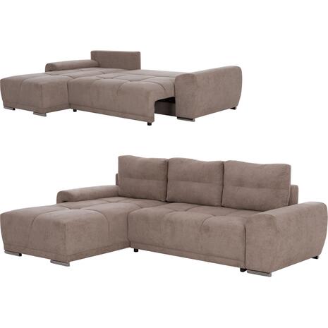 ΚΑΝΑΠΕΣ ΚΡΕΒΑΤΙ ΑΡΙΣΤΕΡΗ ΓΩΝΙΑ COMFYRA HM3336.03L ΜΠΕΖ ΥΦΑΣΜΑ 268x180x83Υεκ