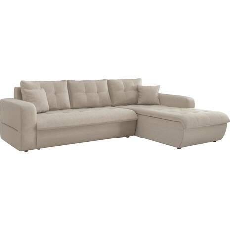 ΚΑΝΑΠΕΣ ΚΡΕΒΑΤΙ ΔΕΞΙΑ ΓΩΝΙΑ KANSO HM3338.03R ΜΠΕΖ ΥΦΑΣΜΑ 244x188x80Υεκ