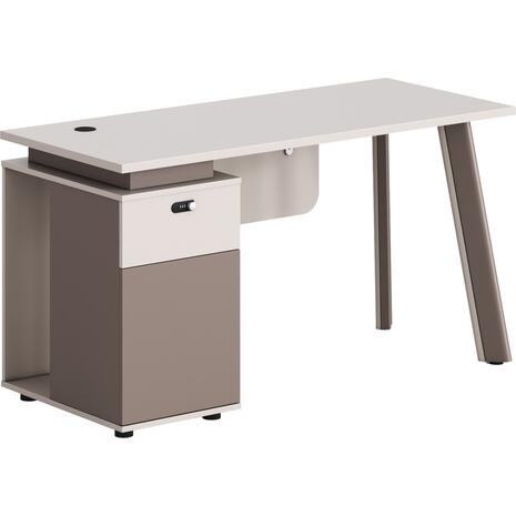 ΓΡΑΦΕΙΟ ΜΕ ΑΡΙΣΤΕΡΟ ΝΤΟΥΛΑΠΙ NEWLINE HM18273L ΜΕΛΑΜΙΝΗ ΕΚΡΟΥ-ΑΝΟΙΧΤΟ ΚΑΦΕ 120x60x75Υεκ