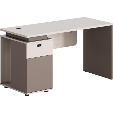 ΓΡΑΦΕΙΟ ΜΕ ΑΡΙΣΤΕΡΟ ΝΤΟΥΛΑΠΙ NEWLINE HM18274L ΜΕΛΑΜΙΝΗ ΕΚΡΟΥ-ΑΝΟΙΧΤΟ ΚΑΦΕ 120x60x75Υ