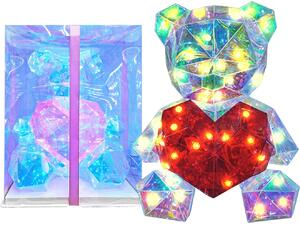 Αρκούδος-Καρδιά Ιριδίζον με φως 33cm