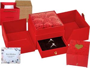 Τριαντάφυλλα σε Κουτί Ανοιγόμενο με Συρτάρι 11,5x11,5x9cm