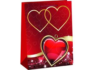 Τσάντα Δώρου Χάρτινη Καρδιές (33cm) 33x26x12cm