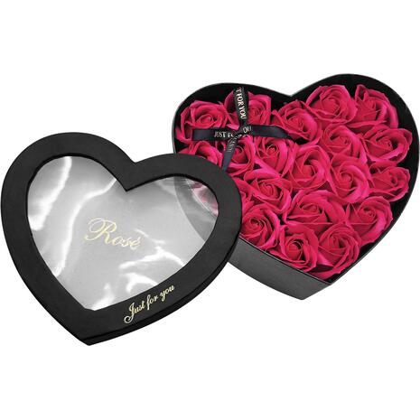 Κουτί Καρδιά με 20 Τριαντάφυλλα 22x20x10cm