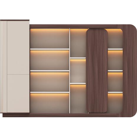 ΒΙΒΛΙΟΘΗΚΗ ΣΕΙΡΑ PRESIDENT HM2148 ΜΕΛΑΜΙΝΗ ΜΠΕΖ & ΚΑΡΥΔΙ--LED ΦΩΤΙΣΜΟΣ 280x40x200Υεκ