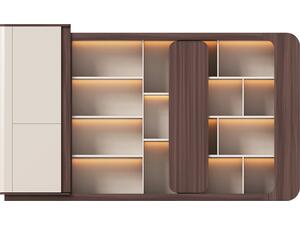 ΒΙΒΛΙΟΘΗΚΗ ΣΕΙΡΑ PRESIDENT HM2149 ΜΕΛΑΜΙΝΗ ΜΠΕΖ & ΚΑΡΥΔΙ--LED ΦΩΤΙΣΜΟΣ 340x40x200Υεκ