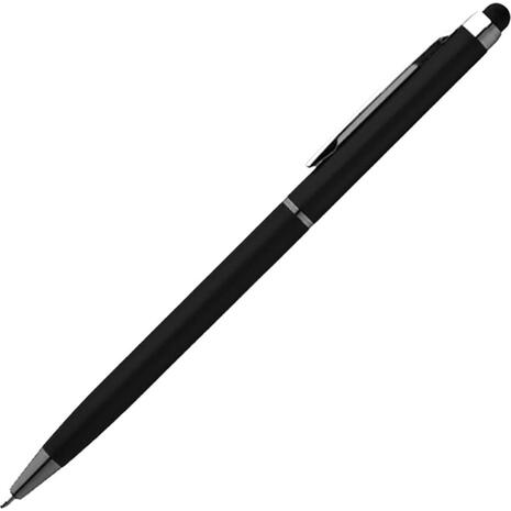 Στυλό- touch pen 13xØ0,6εκ. Μαύρο σώμα-μπλε μελάνι και touch pen (22205-06) (Μπλε)