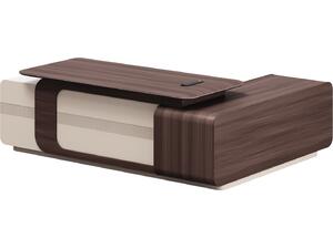 ΓΡΑΦΕΙΟ ΑΡΙΣΤΕΡΗ ΓΩΝΙΑ ΣΕΙΡΑ PRESIDENT HM2146L ΜΕΛΑΜΙΝΗ ΣΕ ΚΑΡΥΔΙ-ΜΠΕΖ 240x180x76Υεκ