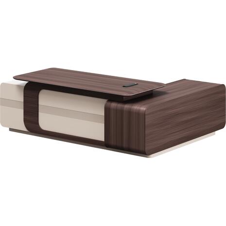 ΓΡΑΦΕΙΟ ΑΡΙΣΤΕΡΗ ΓΩΝΙΑ ΣΕΙΡΑ PRESIDENT HM2146L ΜΕΛΑΜΙΝΗ ΣΕ ΚΑΡΥΔΙ-ΜΠΕΖ 240x180x76Υεκ