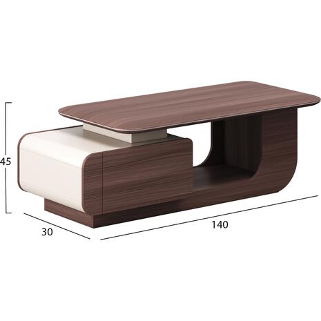 ΤΡΑΠΕΖΙ ΣΑΛΟΝΙΟΥ ΓΡΑΦΕΙΟΥ ΣΕΙΡΑ PRESIDENT HM2150 ΜΕΛΑΜΙΝΗ ΚΑΡΥΔΙ-ΜΠΕΖ 140x60x45Υεκ