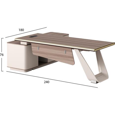 ΓΡΑΦΕΙΟ ΔΕΞΙΑ ΓΩΝΙΑ SUPERON HM2139R ΜΕΛΑΜΙΝΗ ΦΥΣΙΚΟ-ΜΠΕΖ--ΜΕΤΑΛ. ΠΟΔΙ 240x180x76Υ