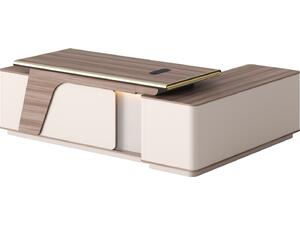 ΓΡΑΦΕΙΟ ΑΡΙΣΤΕΡΗ ΓΩΝΙΑ SUPERON HM2136L ΜΕΛΑΜΙΝΗ ΦΥΣΙΚΟ-ΜΠΕΖ--LED ΦΩΤΙΣΜΟΣ 240x180x76Υεκ